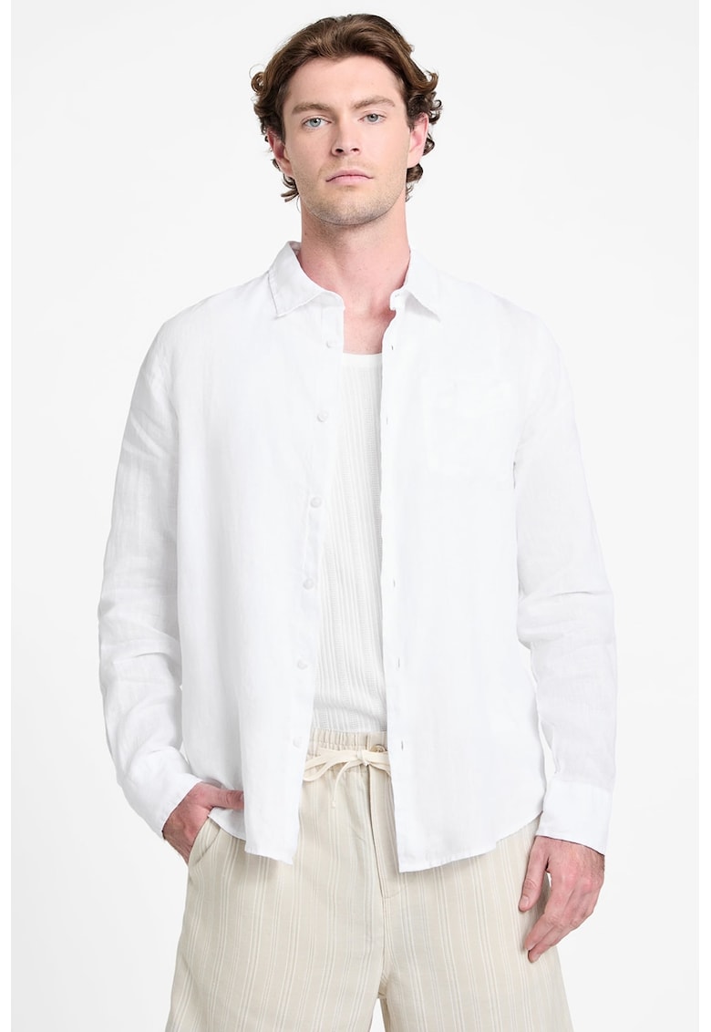 Camasa de in cu buzunar pe piept Camasa de in cu buzunar pe piept