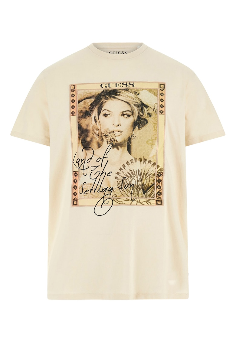 Tricou cu imprimeu foto - Negru/Galben pal