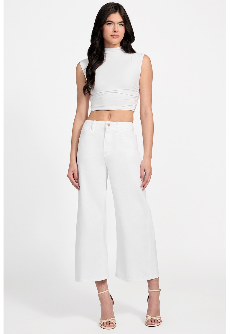 Blugi crop cu croiala ampla