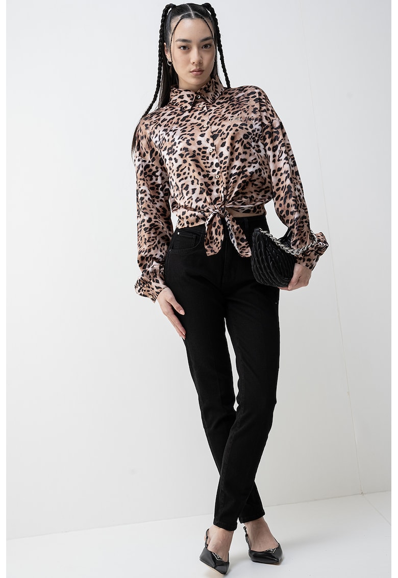 Camasa crop din satin