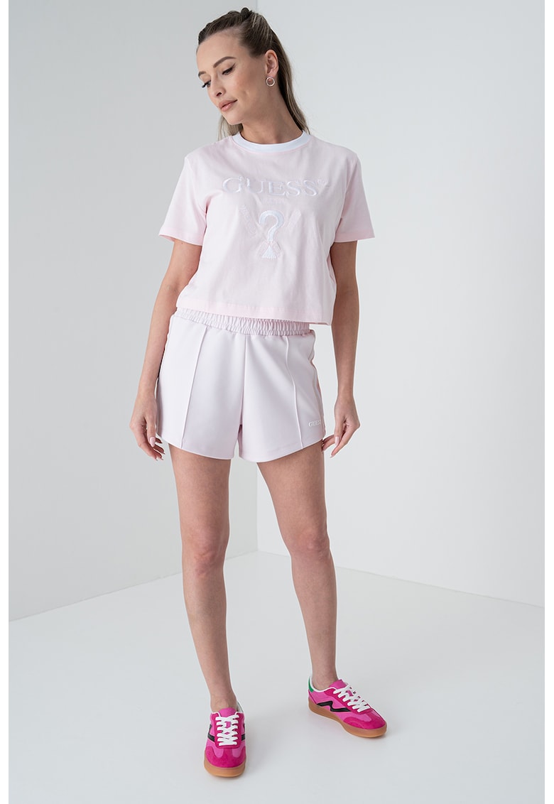 Tricou crop cu logo - pentru fitness