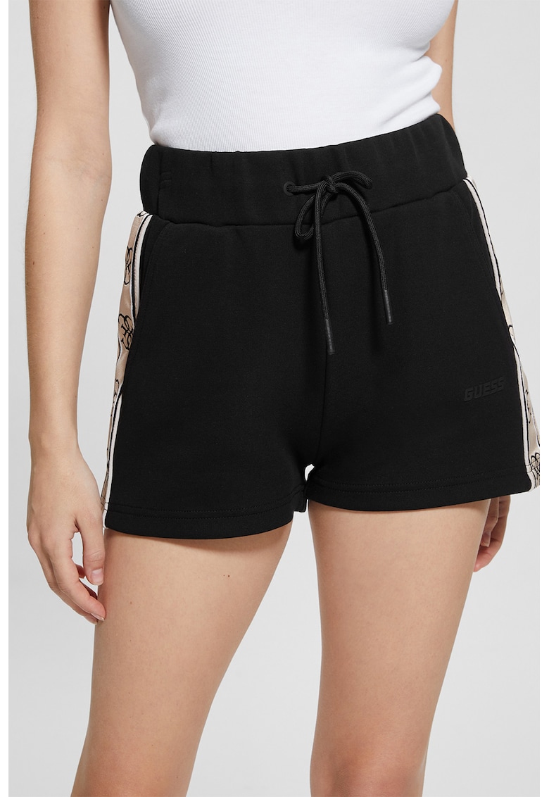 Pantaloni scurti cu benzi logo in partile laterale - pentru fitness