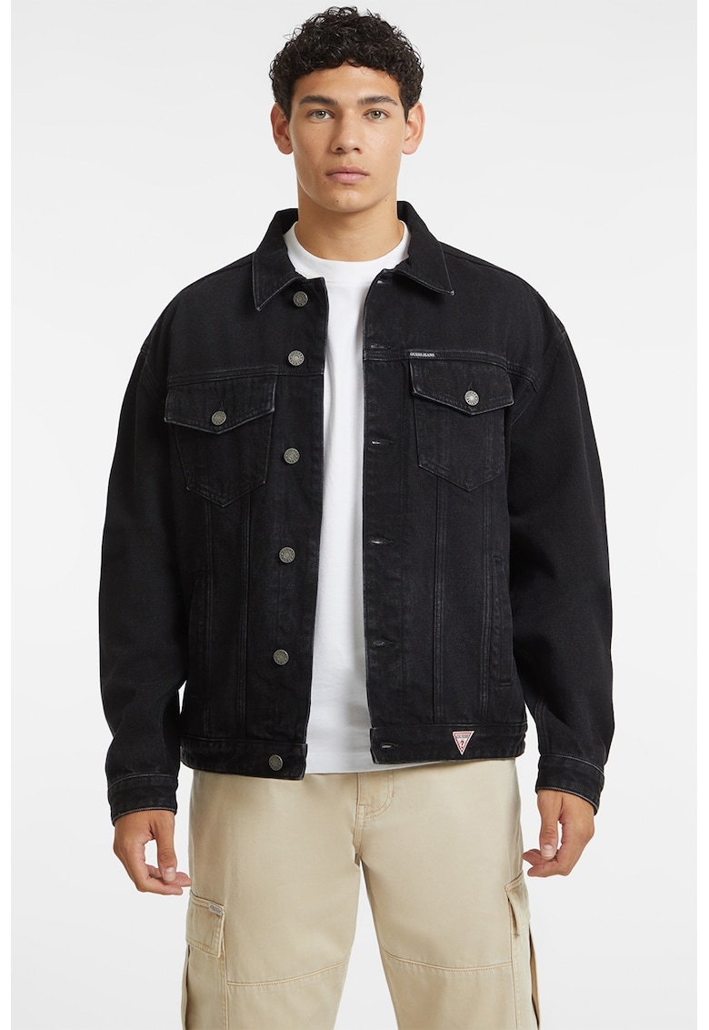 Jacheta din denim cu nasturi