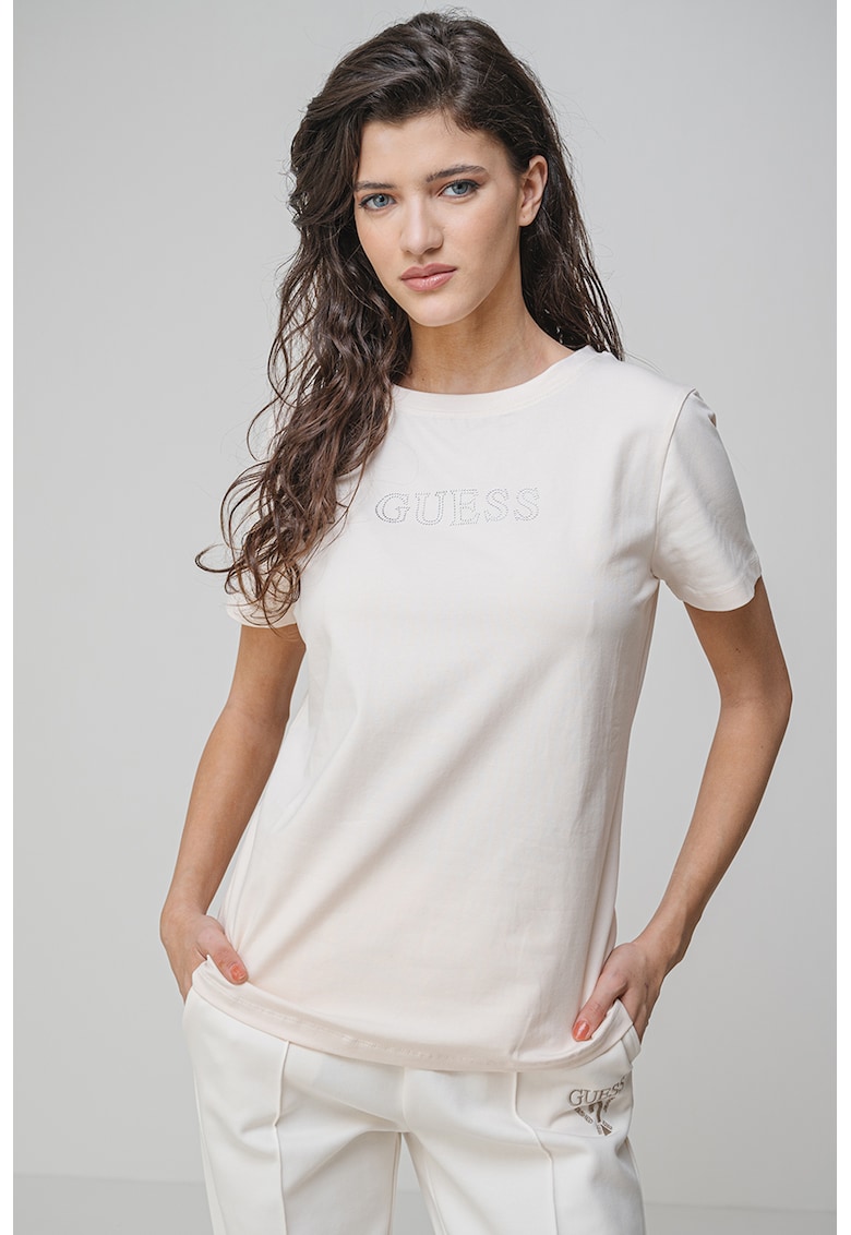 Tricou cu logo - pentru fitness - Alb murdar