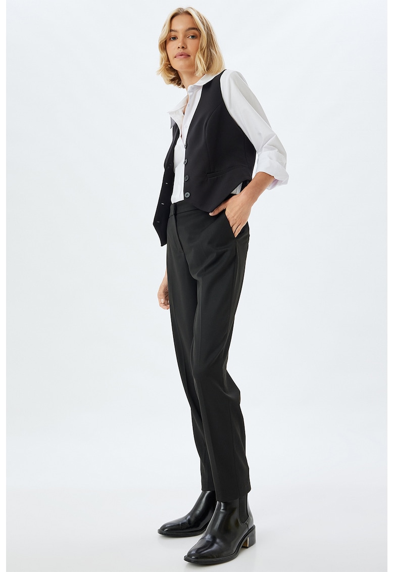 Pantaloni tigareta cu talie medie