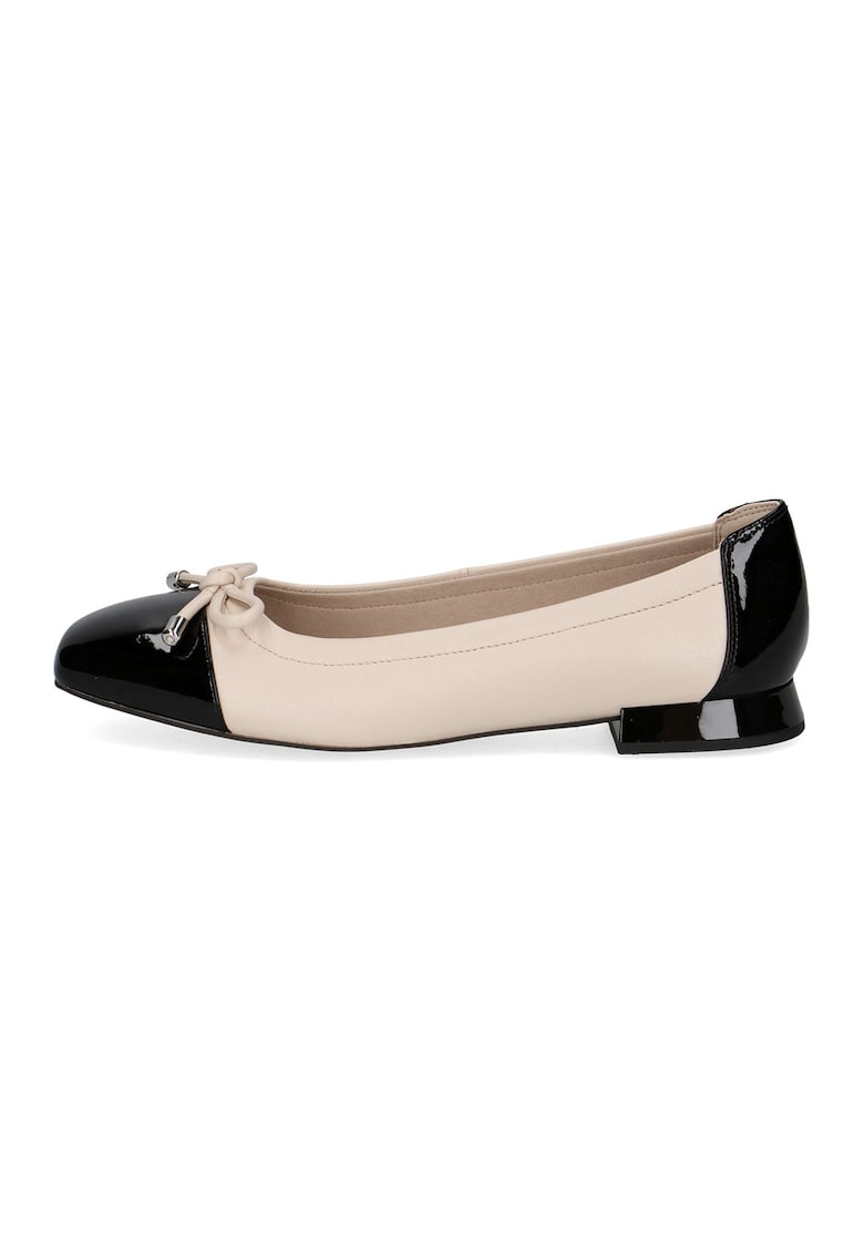 Balerini de piele cu detaliu funda