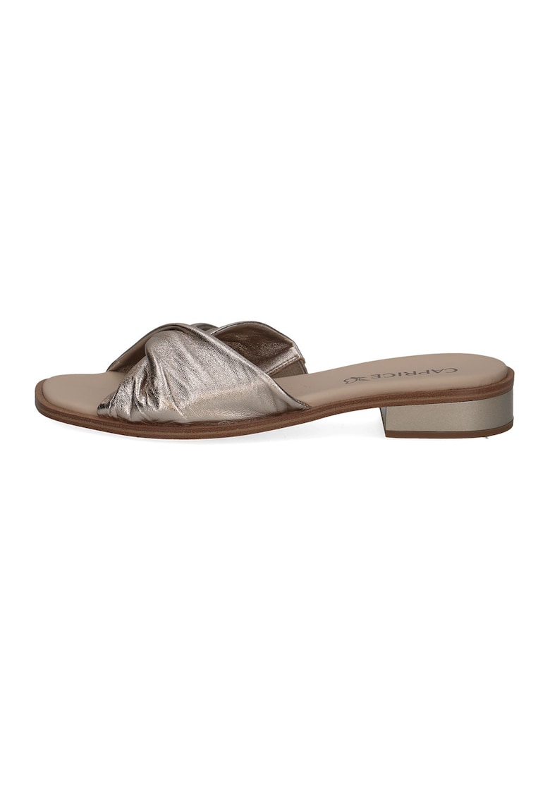 Papuci de piele - Maro taupe