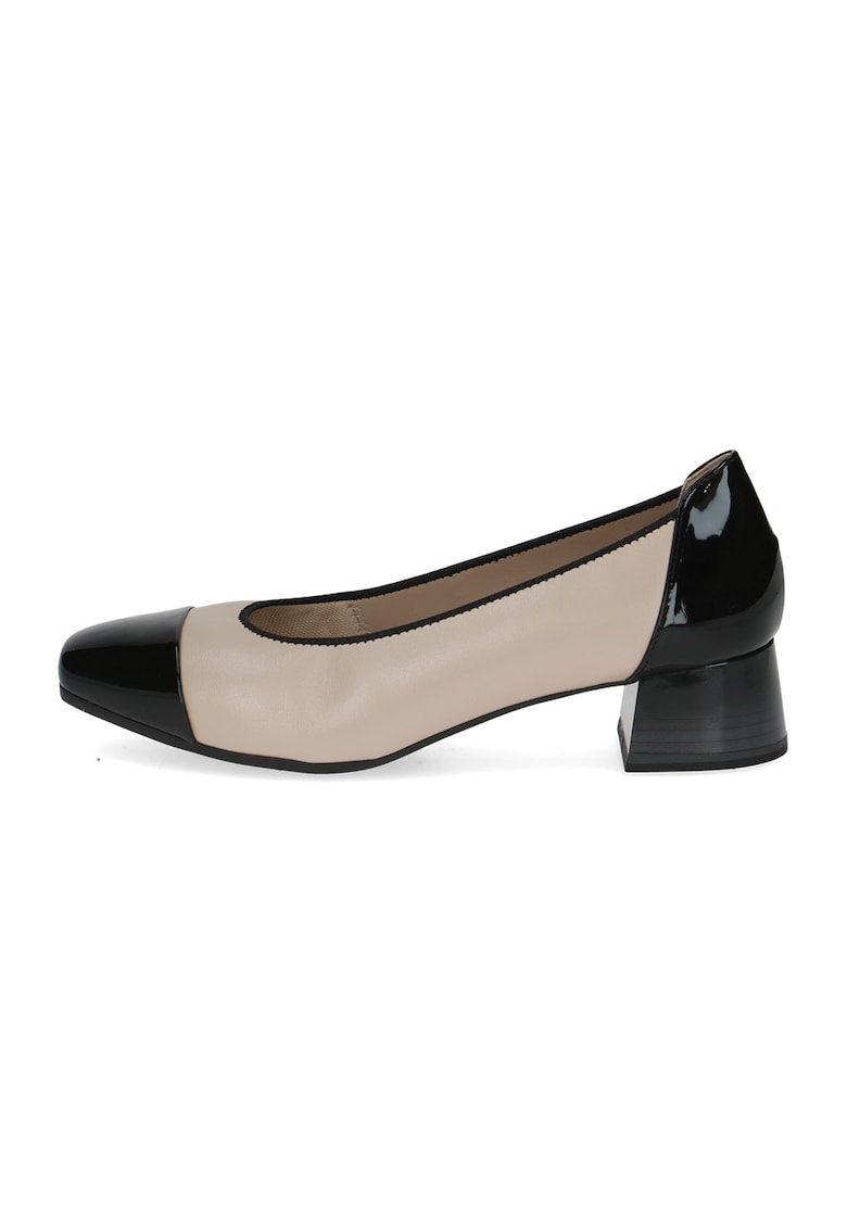 Pantofi cu insertii de piele - Negru/Bej