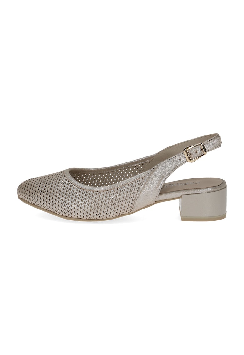 Pantofi de piele cu varf rotund - Bronz