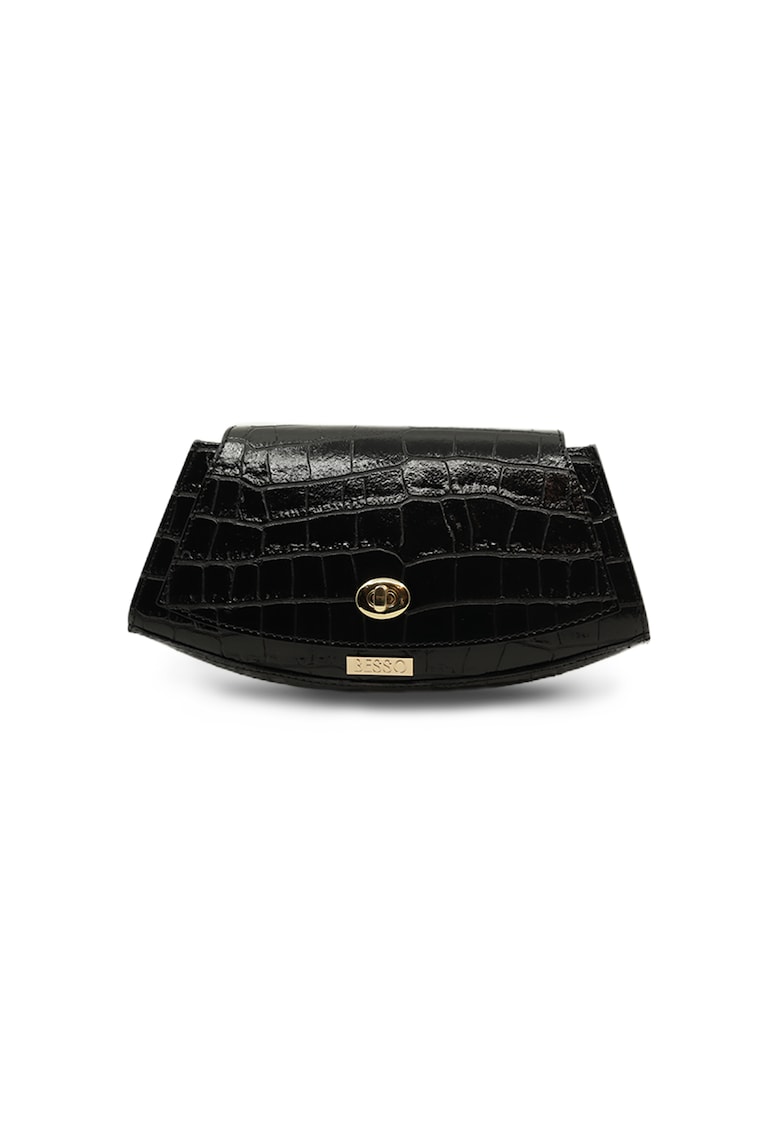 Geanta de umar din piele naturala Fascino Eclettico Neagra