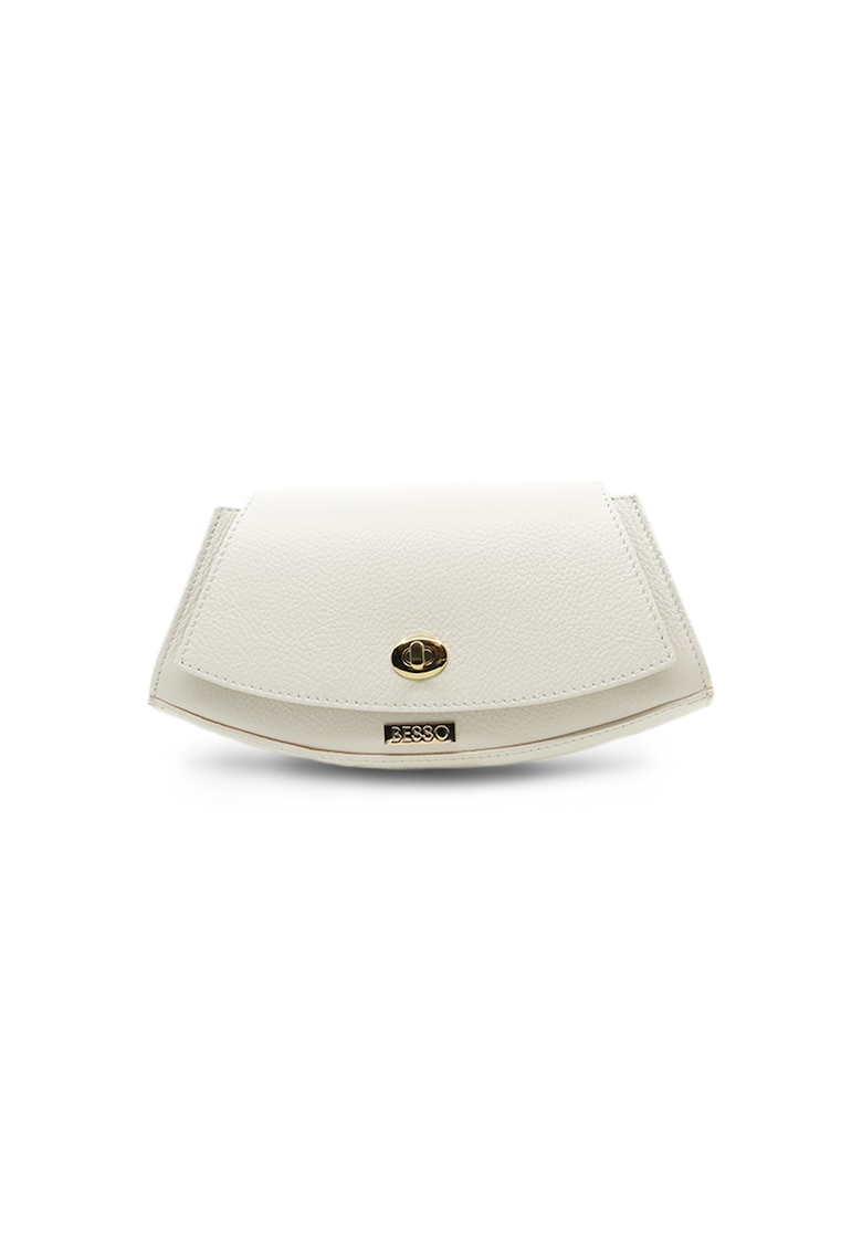 Geanta de umar din piele naturala Fascino Eclettico Full Grain Alba