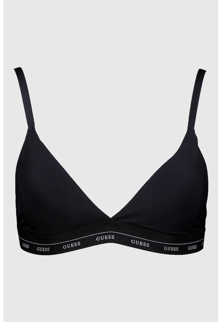 Sutien cu cupe triunghiulare si bretele ajustabile - Negru