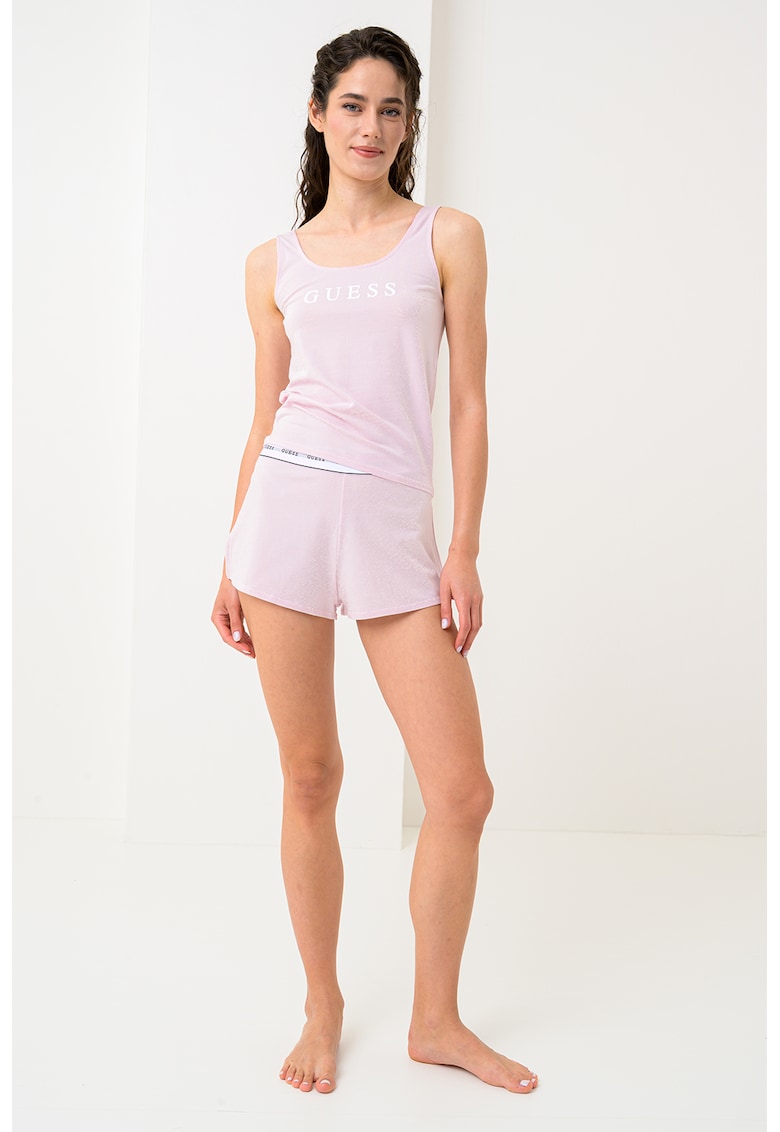 Pijama din amestec de modal cu pantaloni scurti