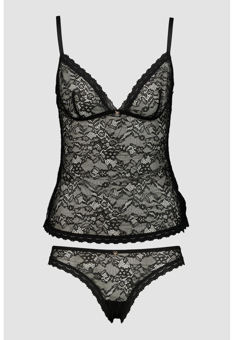 Set de chiloti brazilieni si top din dantela