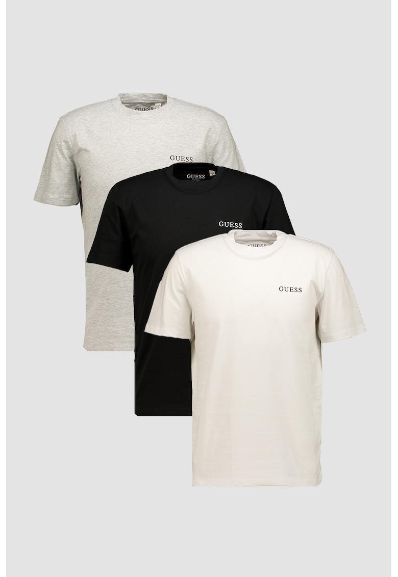 Set de tricouri de casa din bumbac - 3 Piese - Alb/Negru/Gri