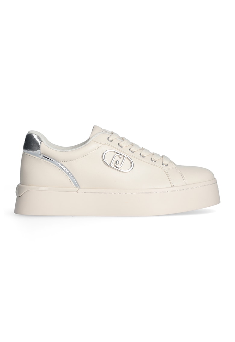 Pantofi sport din piele si piele ecologica - Crem