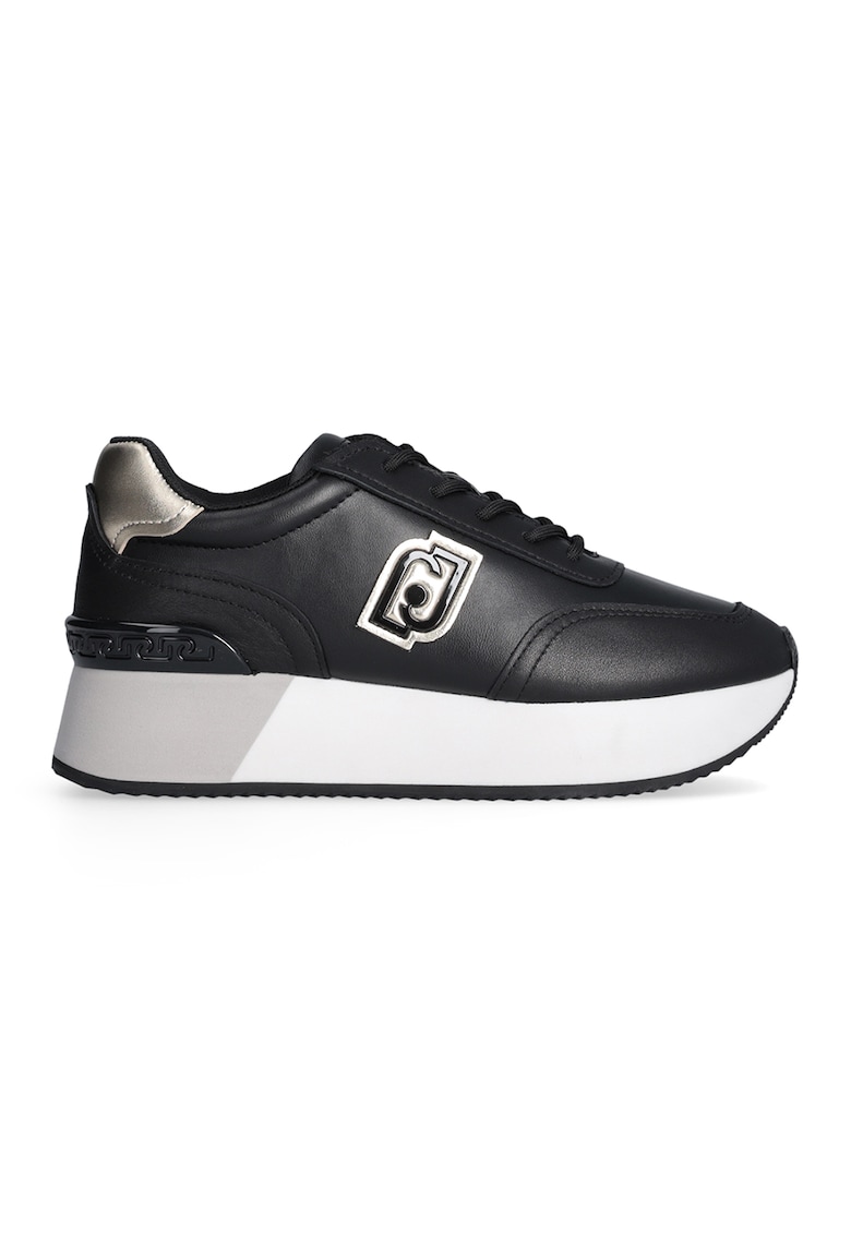 Pantofi sport cu garnituri din piele - Negru