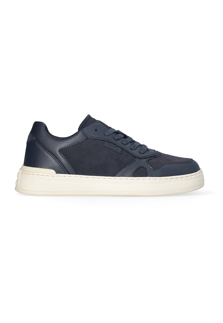Pantofi sport low-cut din piele - Bleumarin
