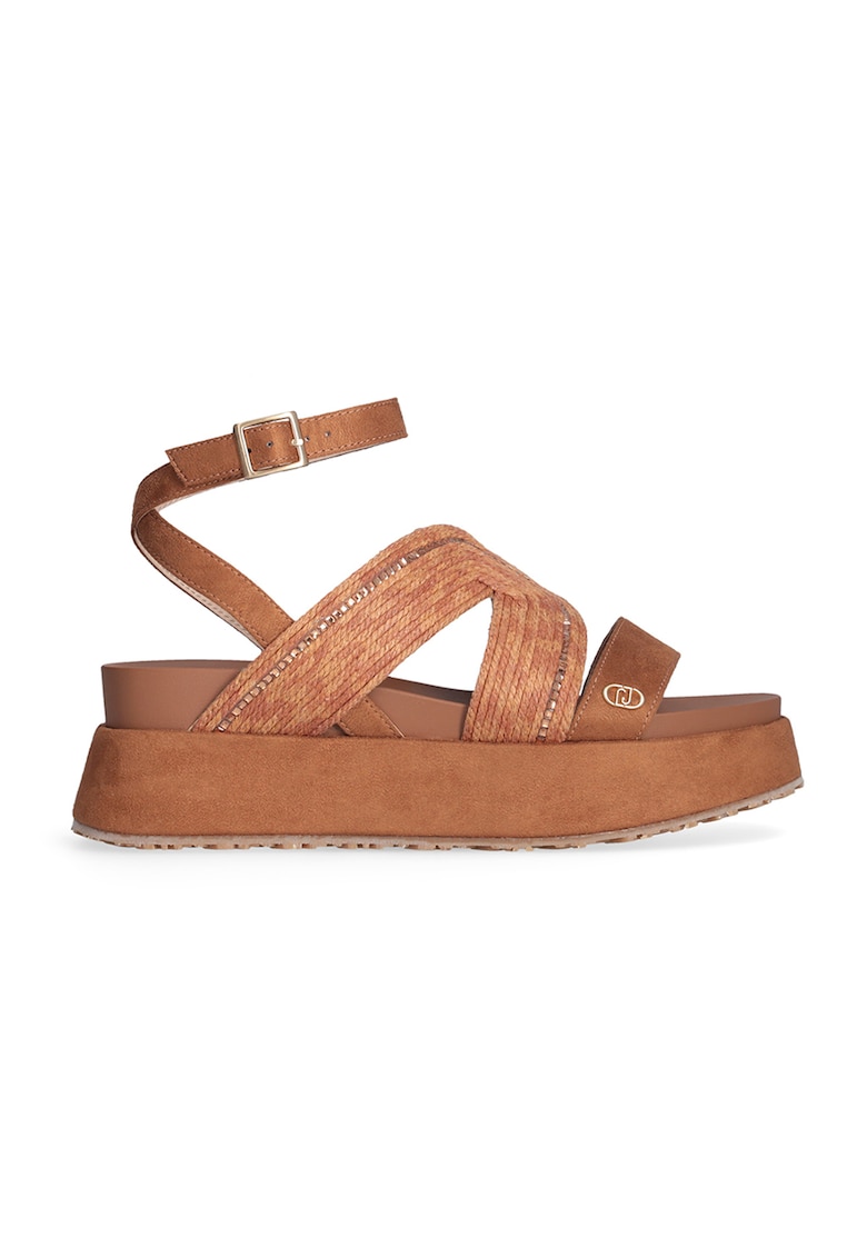 Sandale wedge cu strasuri