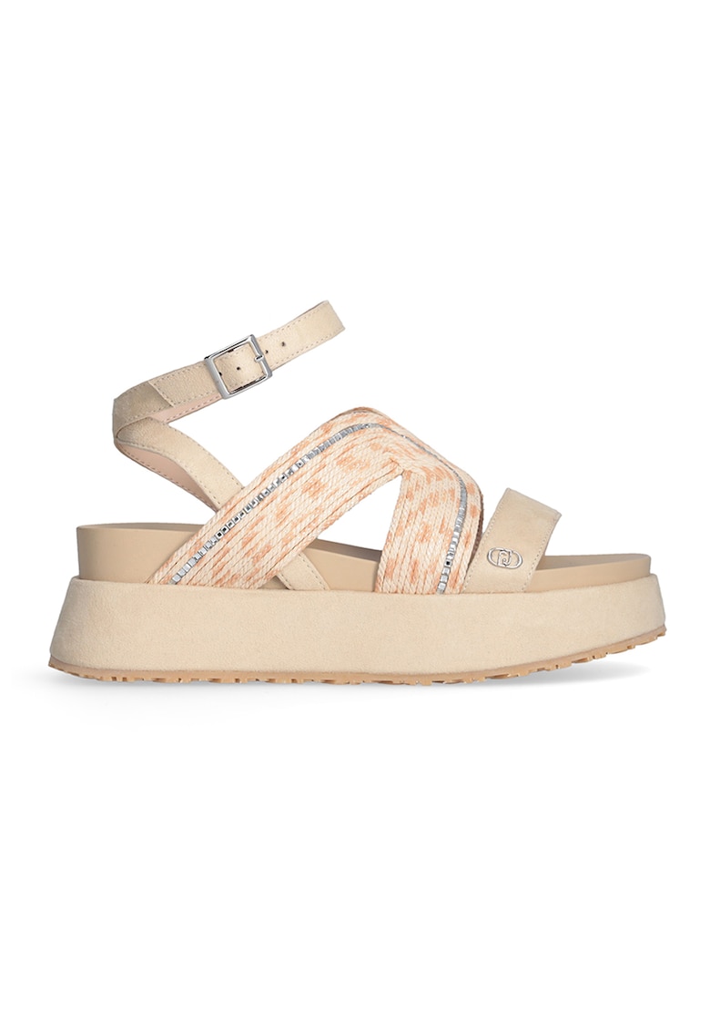 Sandale wedge cu strasuri