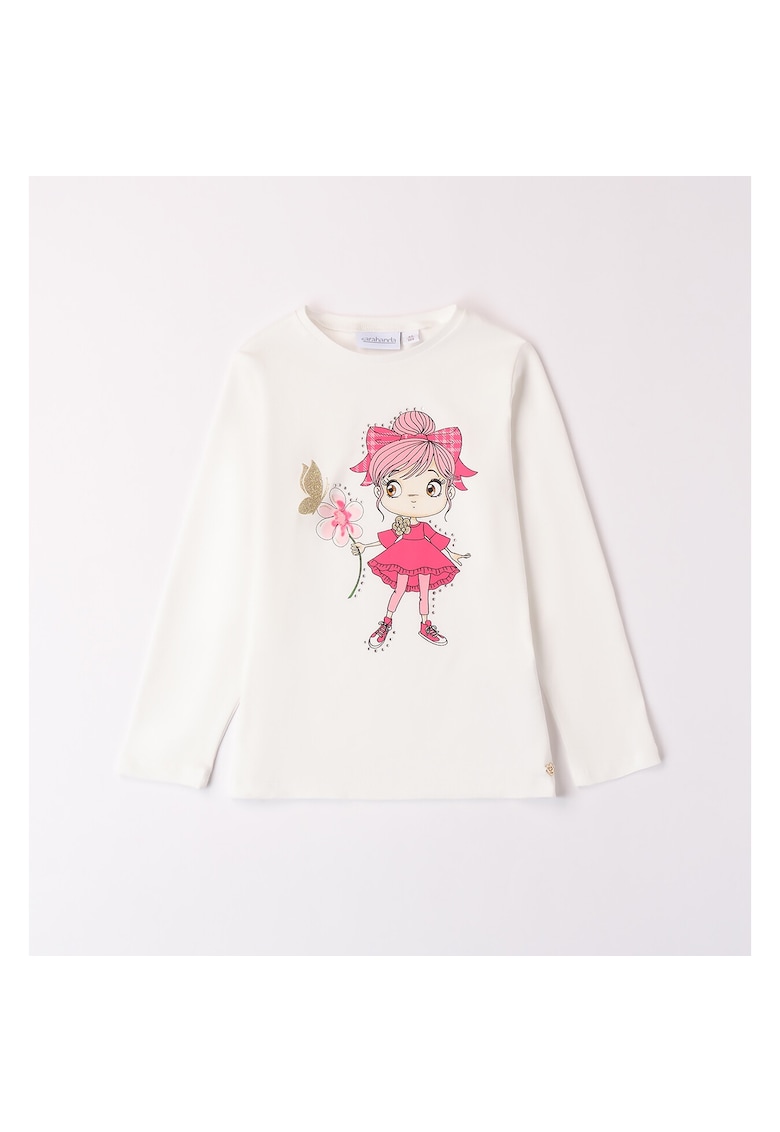 Bluza cu imprimeu si strasuri pentru fete - 0.A309