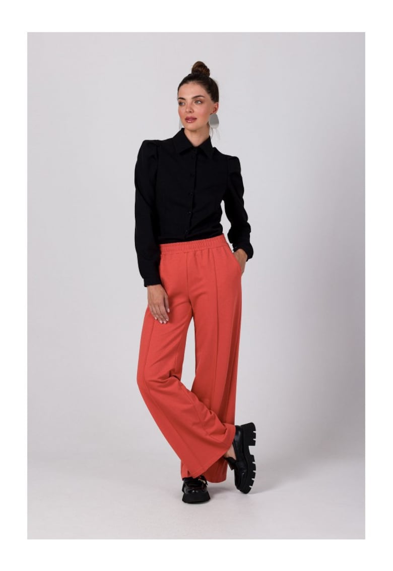 Pantaloni culottes pentru femei - Bongroen - caramida rosie