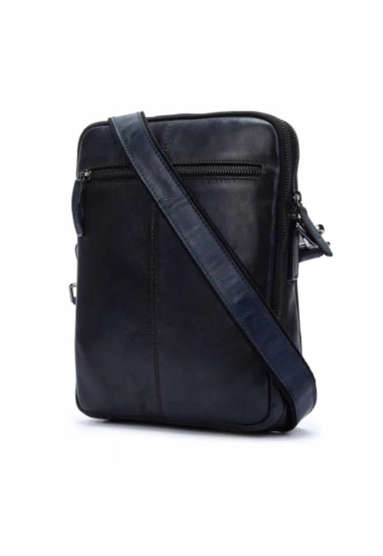Geanta crossbody barbati MHA-177 - piele naturala - bleumarin