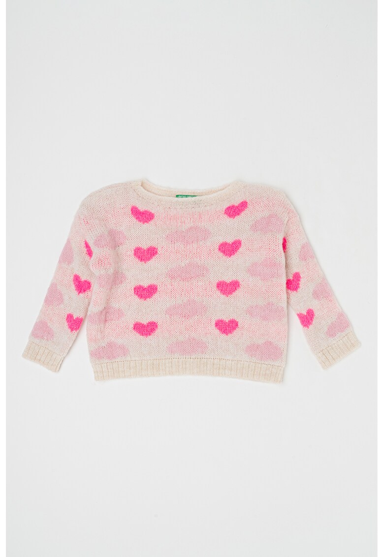 Pulover cu imprimeu cu inimi