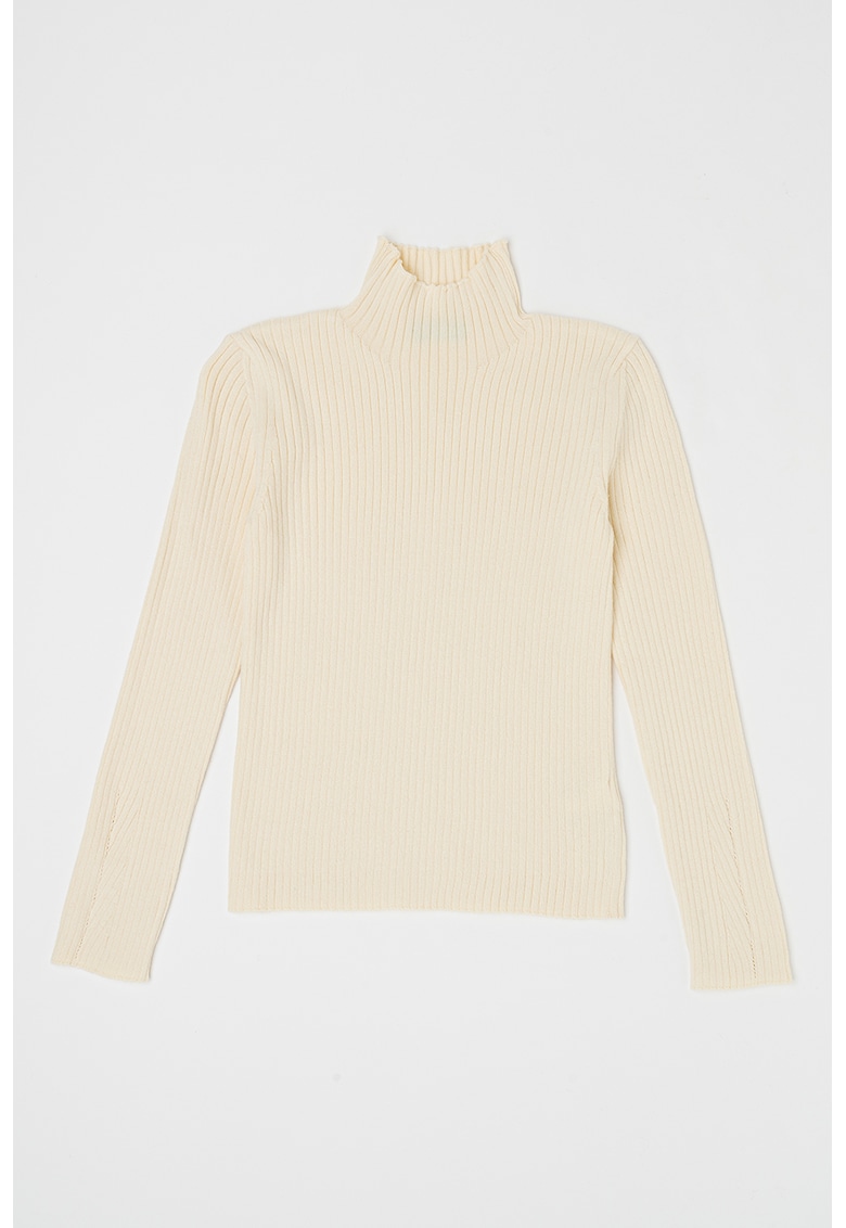 Pulover striat cu guler inalt