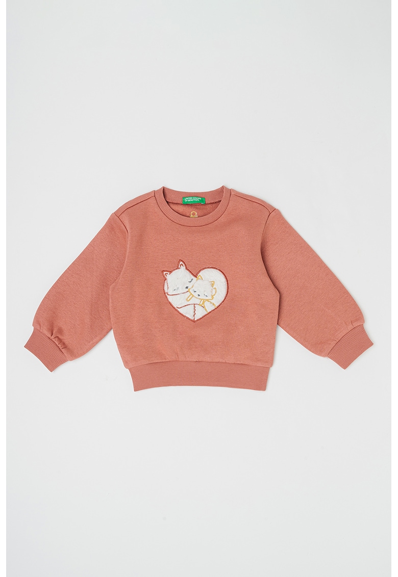 Bluza de trening cu vulpi cu broderie