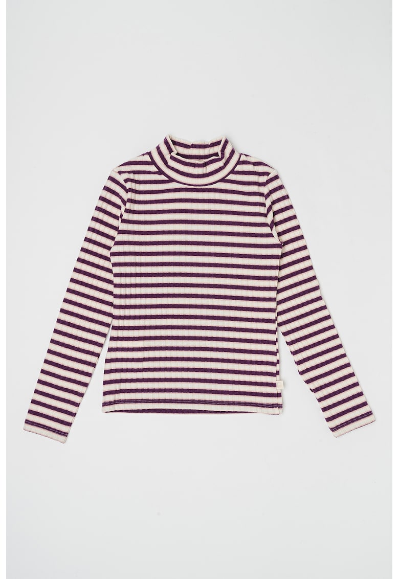 Bluza cu model in dungi si guler inalt