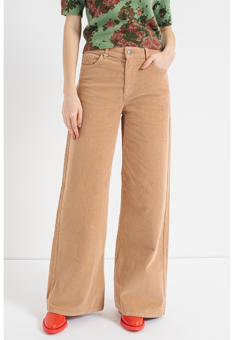 Pantaloni cu croiala ampla din reiat