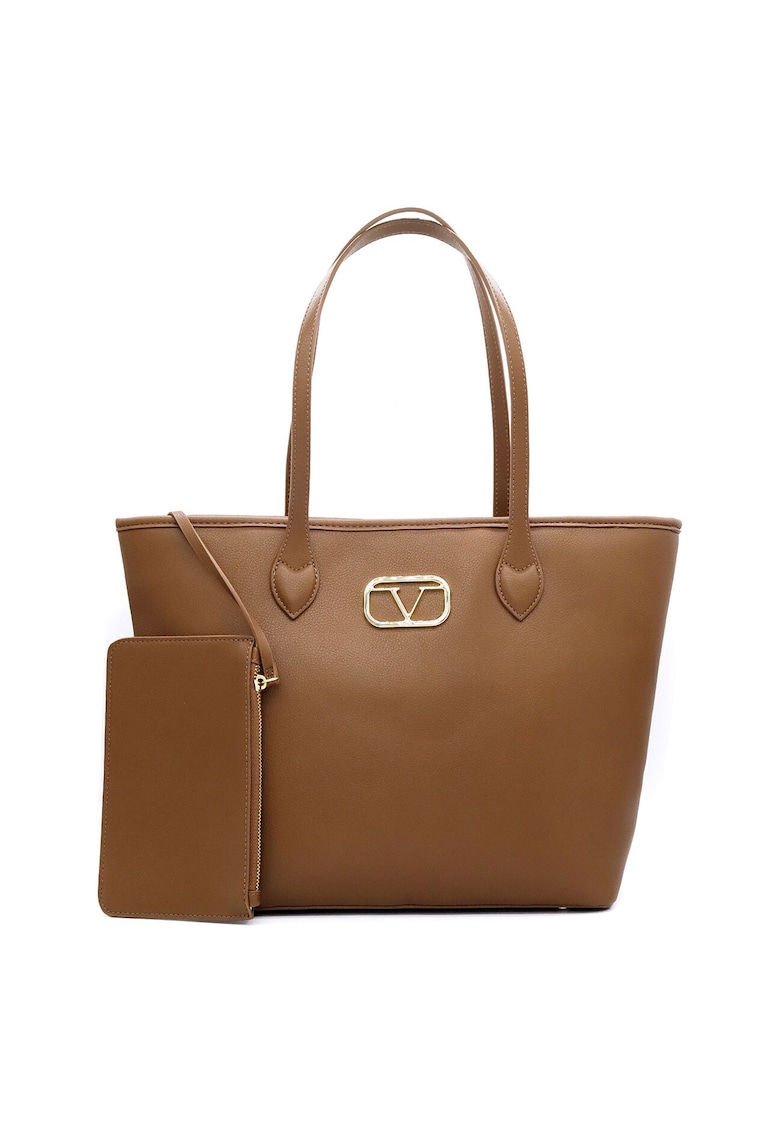 Geanta shopper de piele ecologica - Maro