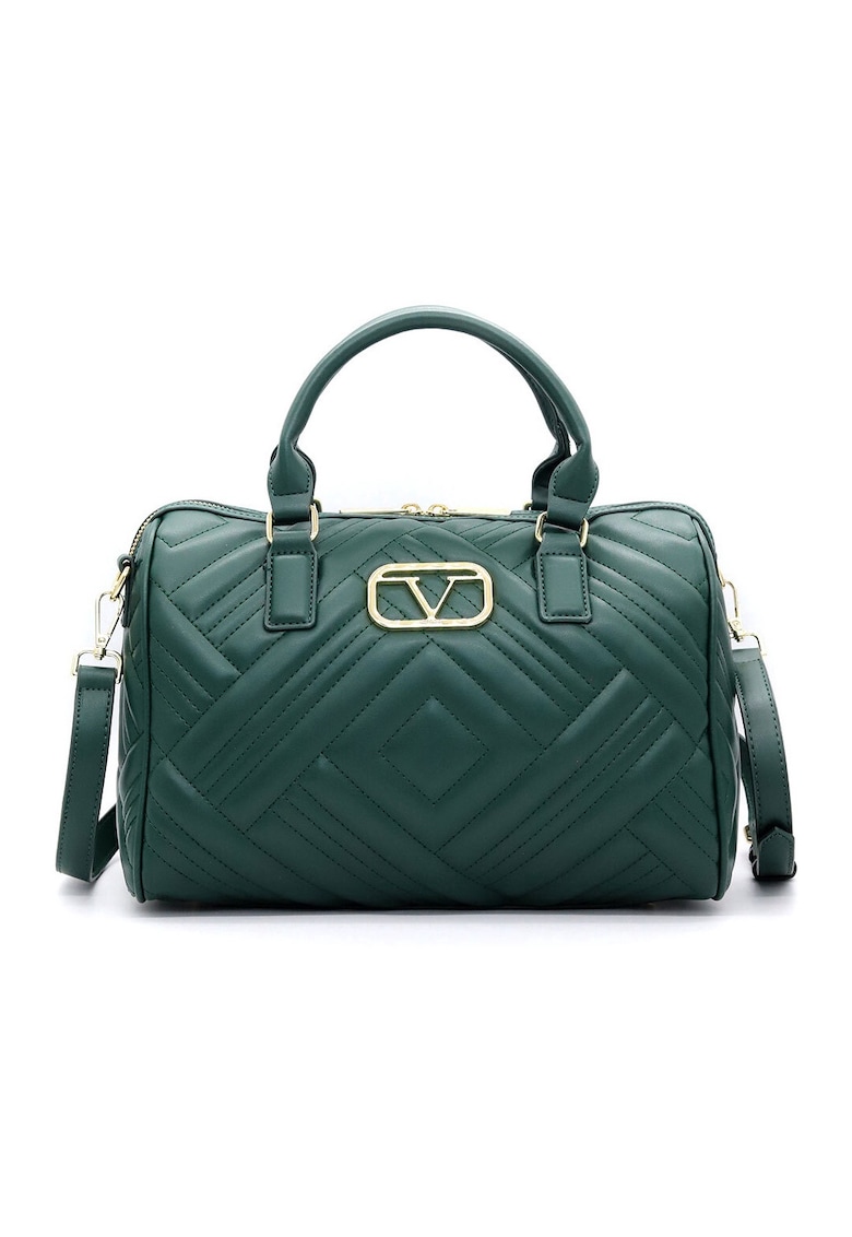 Geanta bowler de piele ecologica cu bareta detasabila