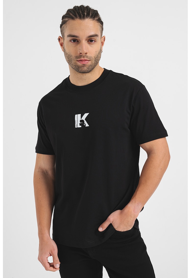 Tricou de bumbac organic - Negru/Alb optic