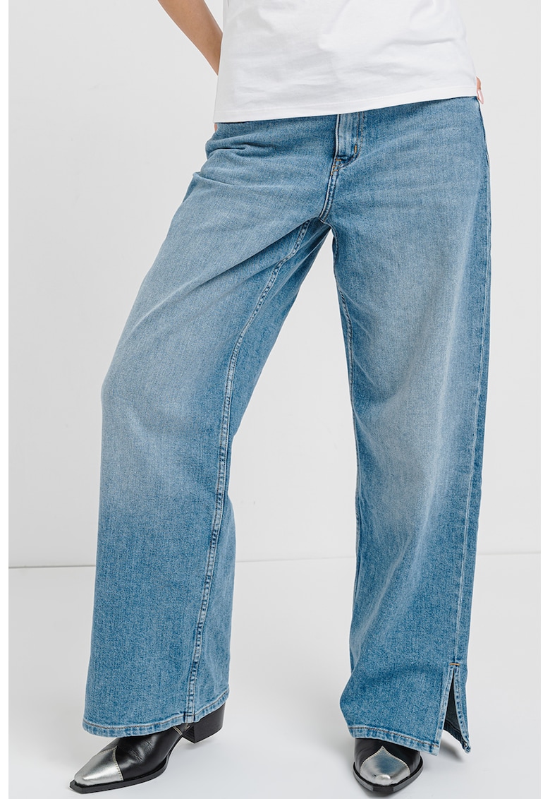 Blugi drepti cu aspect decolorat