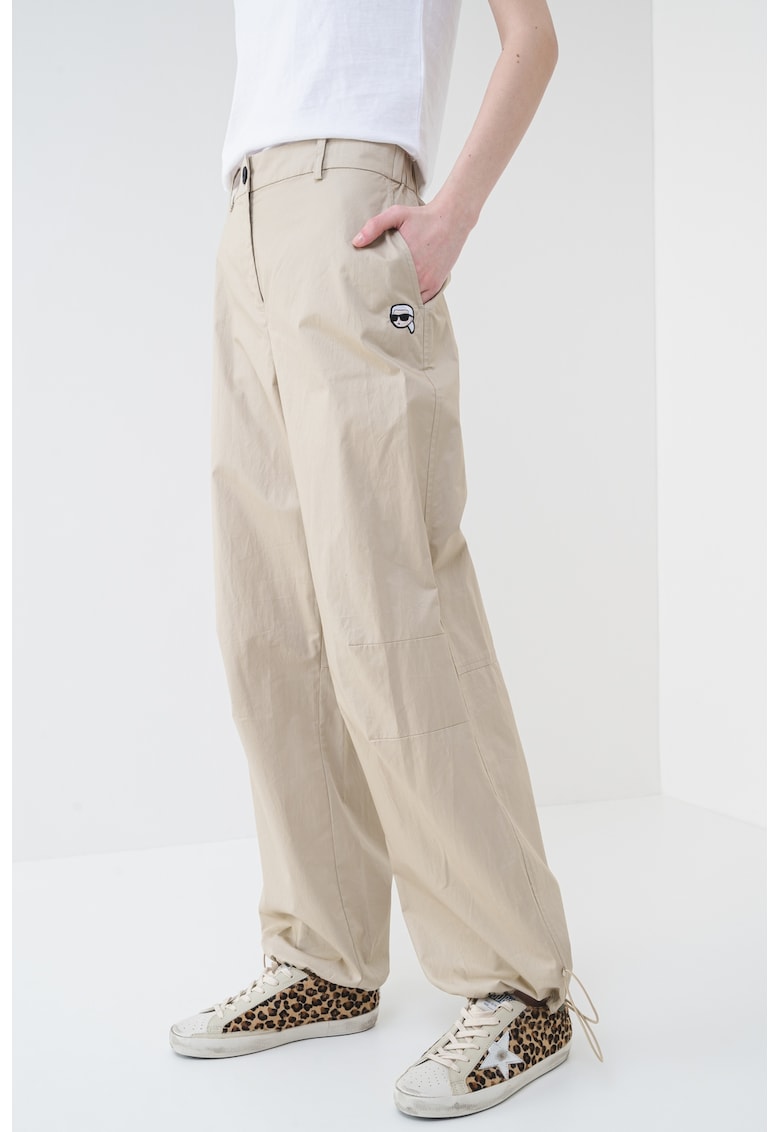 Pantaloni de bumbac cu talie medie