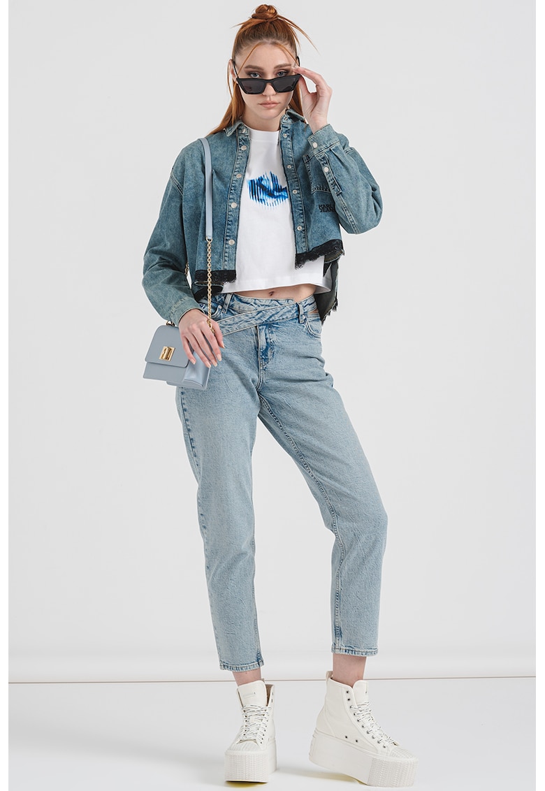 Camasa crop cu maneci cazute