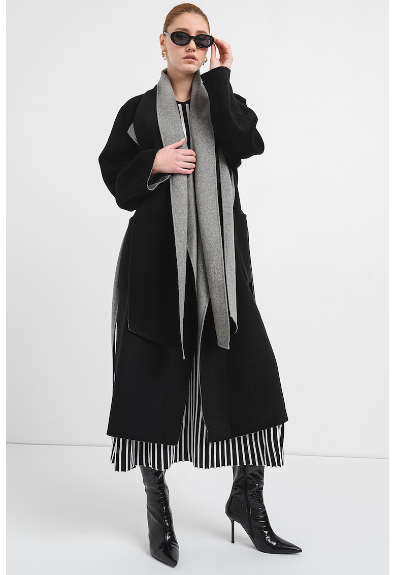 Palton reversibil din amestec de lana