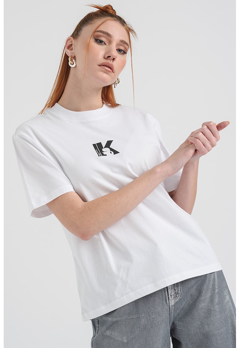 Tricou uni de bumbac - Alb optic