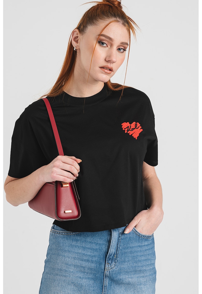 Tricou crop supradimensionat de bumbac