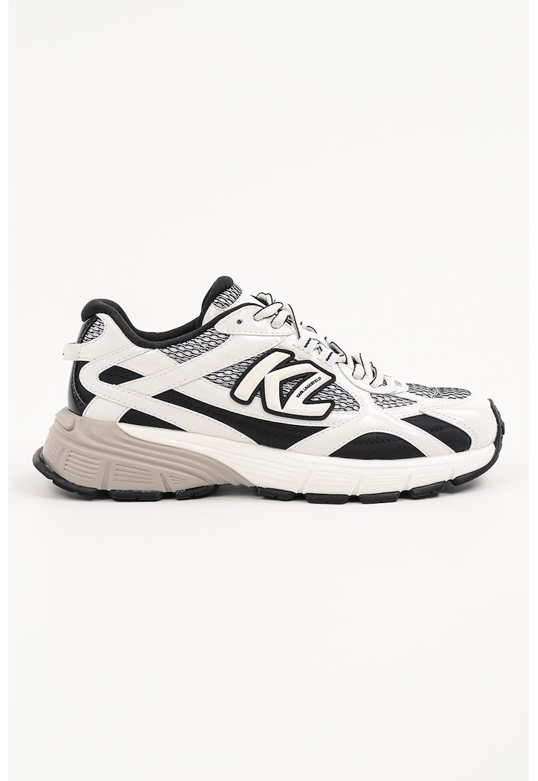 Pantofi sport din piele si plasa Orion - Alb/Negru