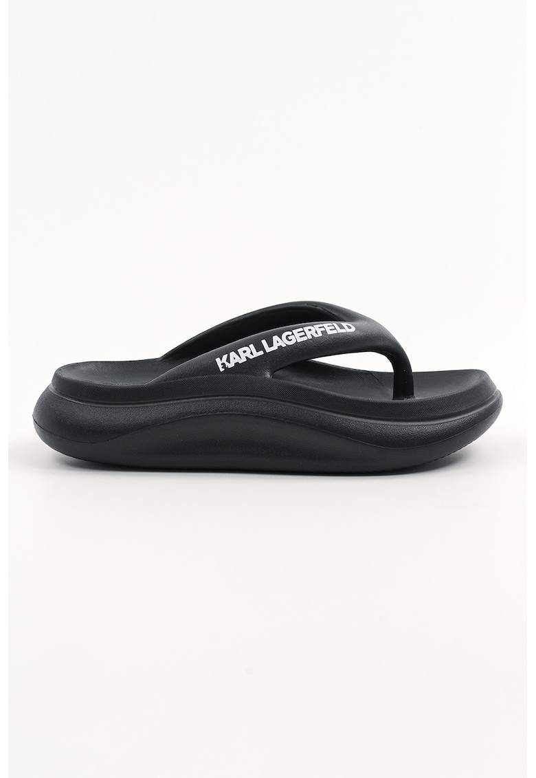 Papuci flip-flop cu logo - Negru