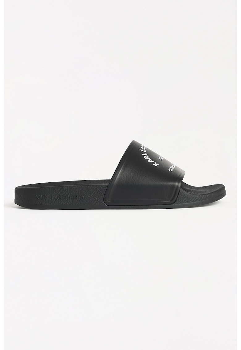 Papuci cu logo - Negru