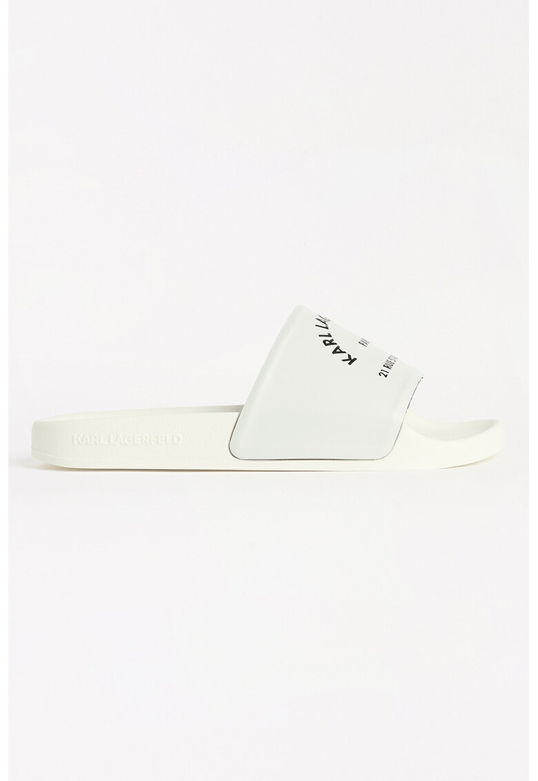 Papuci cu logo - Alb murdar