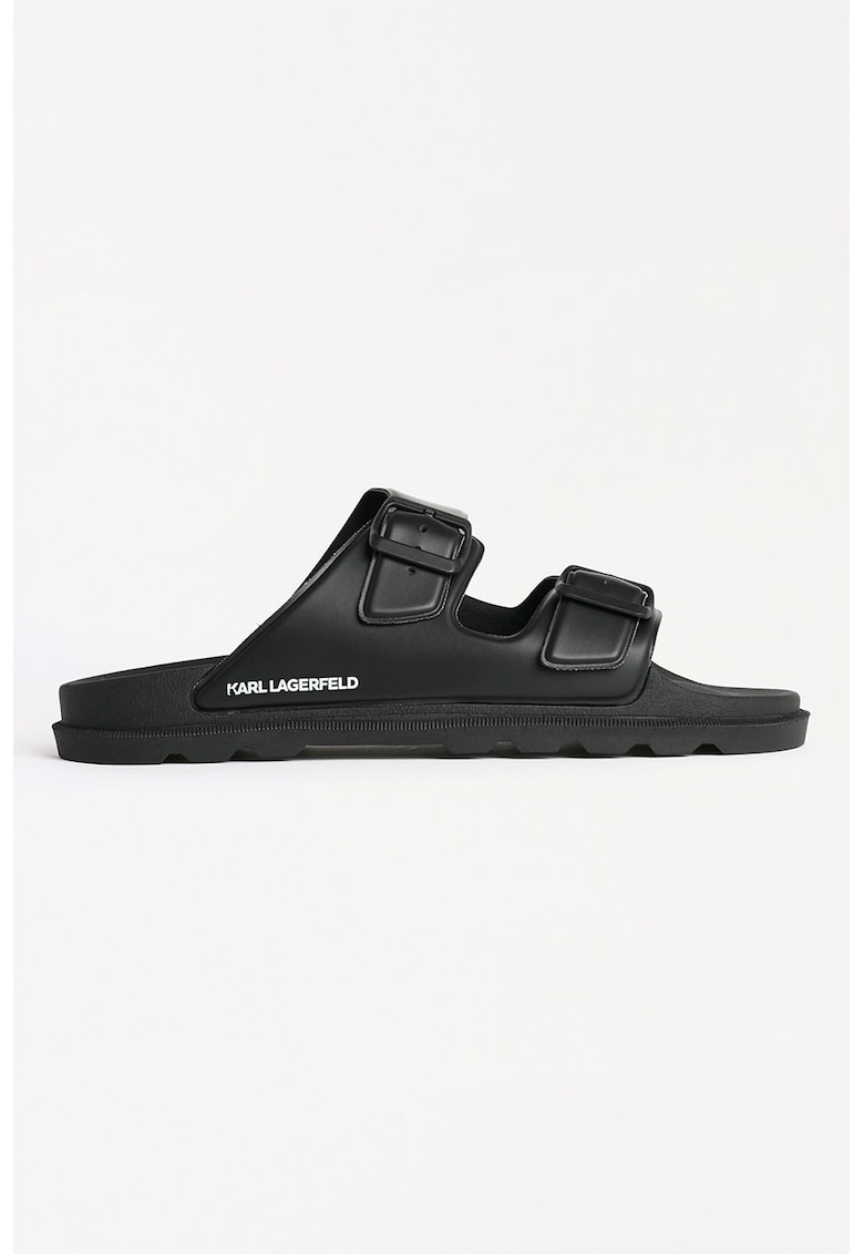 Papuci din piele ecologica cu catarame ajustabile