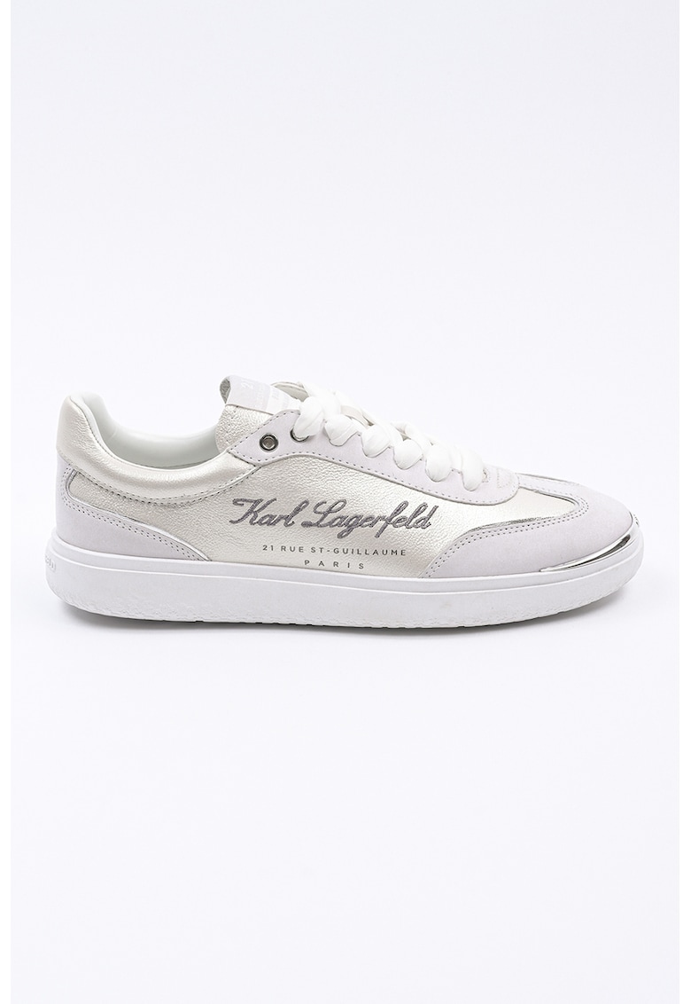 Pantofi sport de piele cu logo brodat