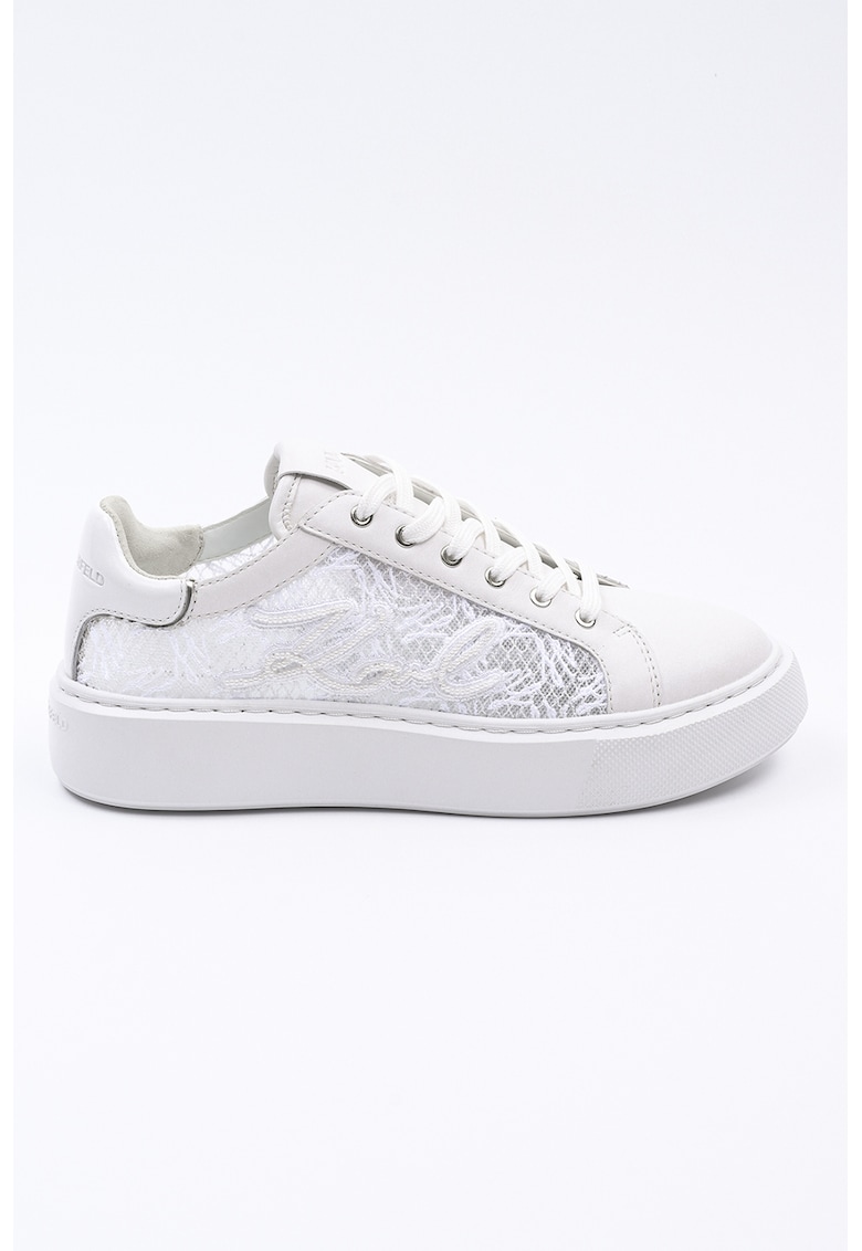 Pantofi sport de piele cu insertii de plasa