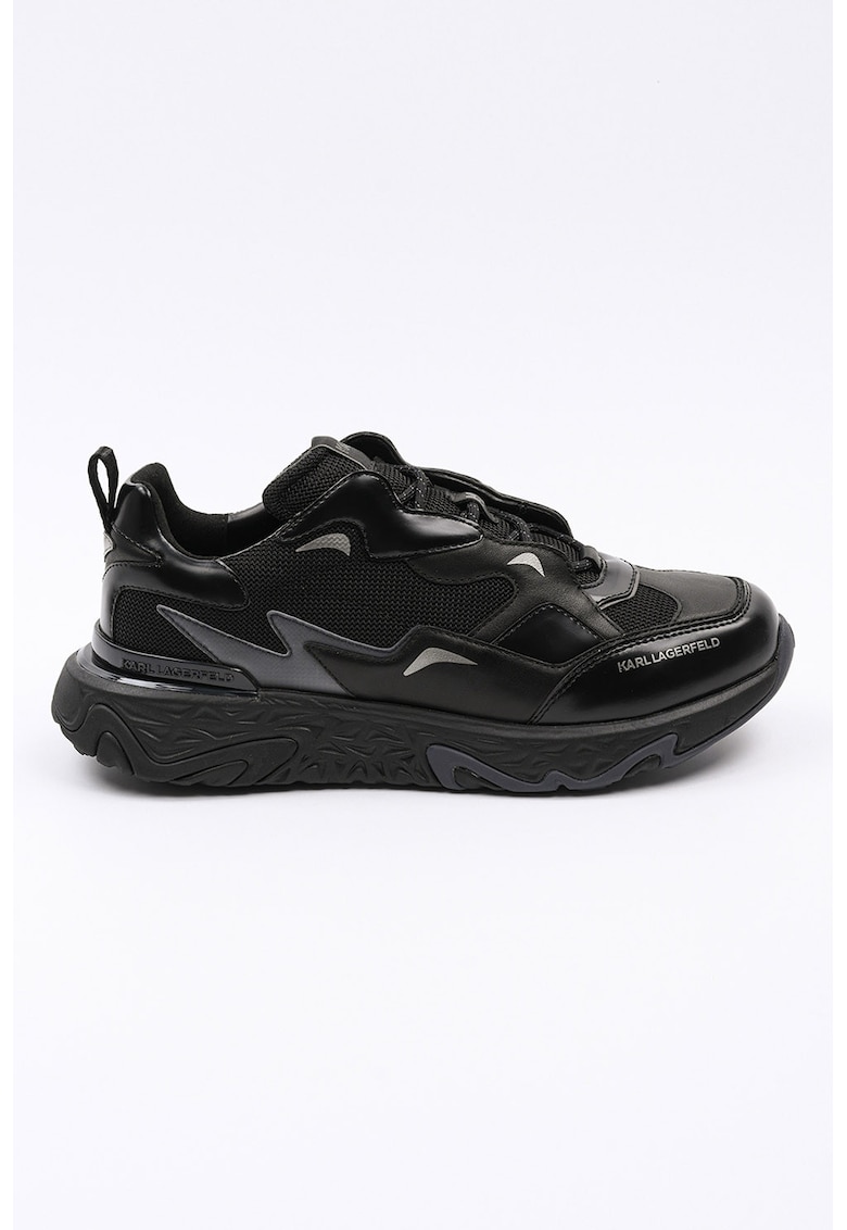 Pantofi sport cu garnituri din piele - Negru