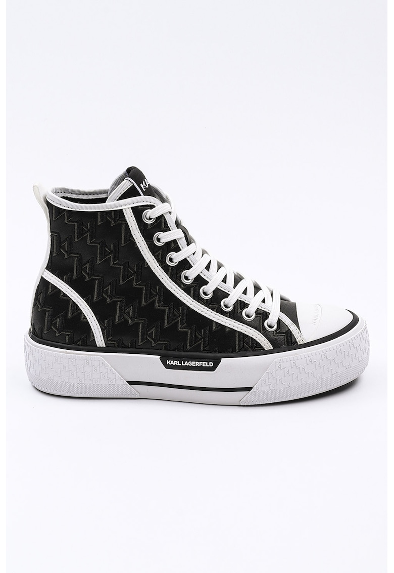 Pantofi sport high-top din piele cu logo cusut Pantofi sport high-top din piele cu logo cusut